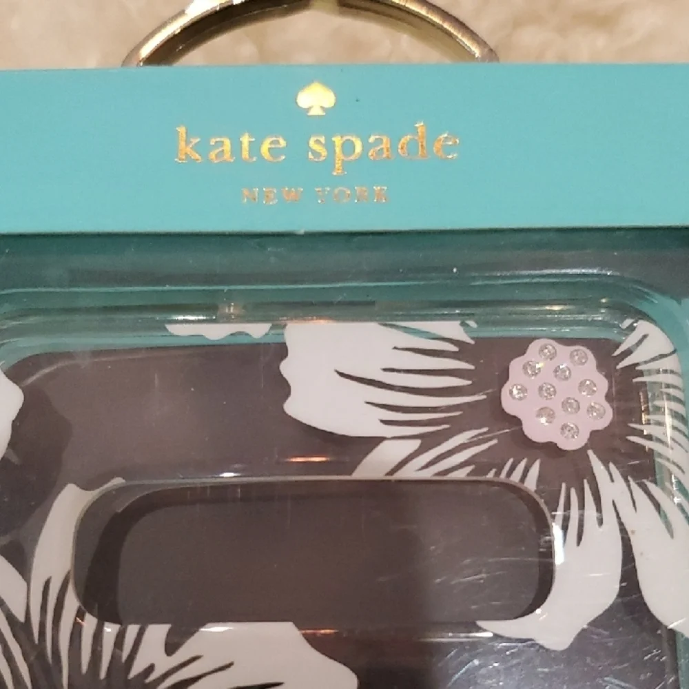 Kate Spade Black and White Floral Samsung Case with Rhinestones S10+